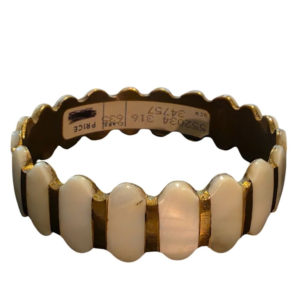 Vintage Mother‎ Of Pearl Brass Bangle